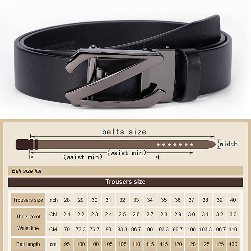 Casual Business Belts men's Leather Belts Luxury Alloy  Z Buckle Automatic Buckle Leather Waistband