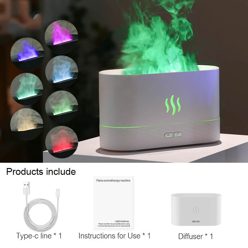 Aroma Diffuser Air Humidifier Ultrasonic Cool Mist Maker Fogger Led Essential Oil Flame Lamp