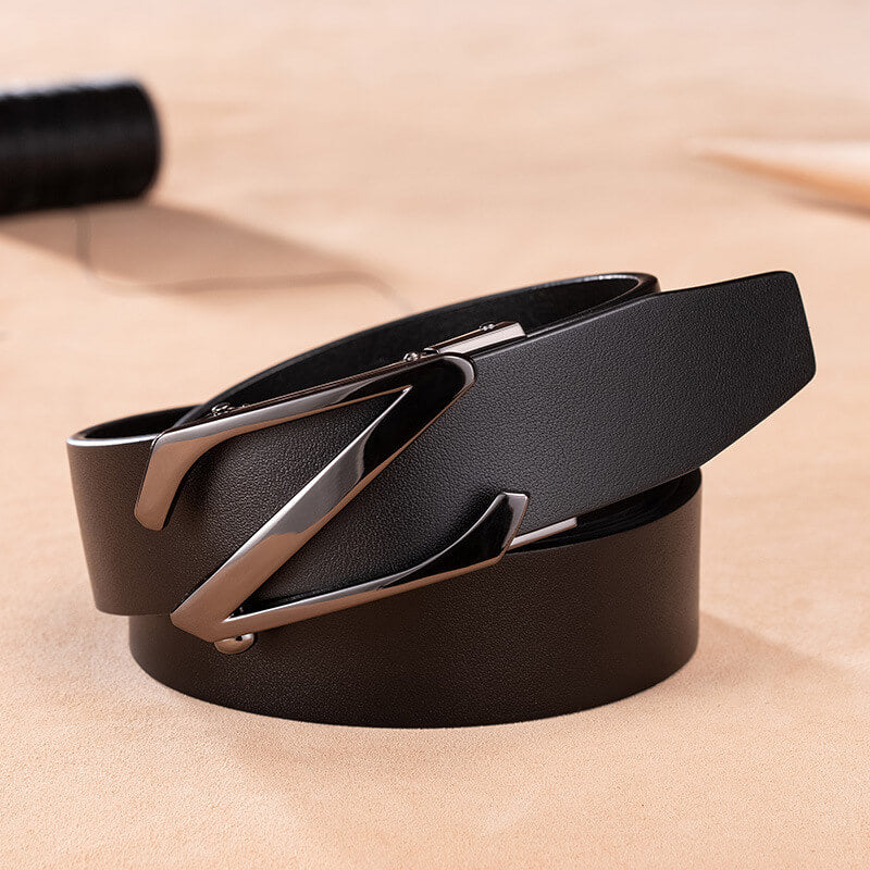Casual Business Belts men's Leather Belts Luxury Alloy  Z Buckle Automatic Buckle Leather Waistband