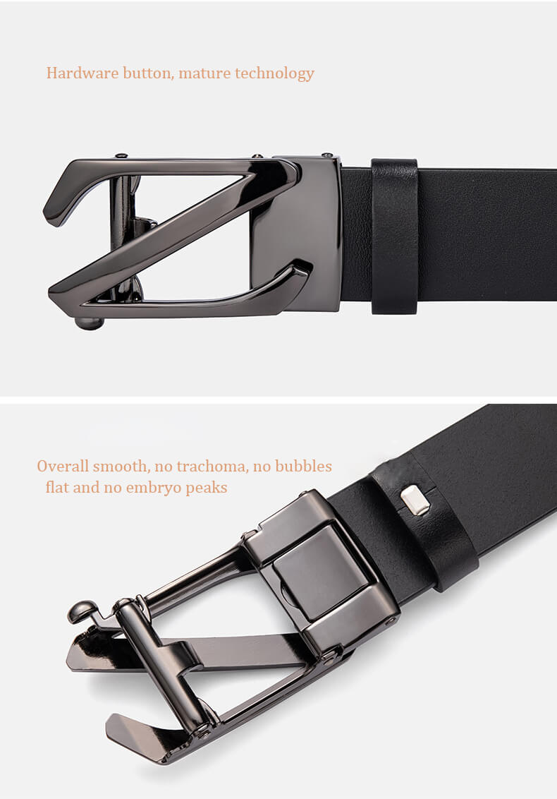 Casual Business Belts men's Leather Belts Luxury Alloy  Z Buckle Automatic Buckle Leather Waistband