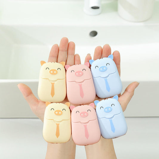 6PCS Disposable Soap Tablet Portable Mini Cute Boxed Soap Tablet for Students and Children Outdoor Handwashing Tablets Soap Paper, list all the search tags for this product