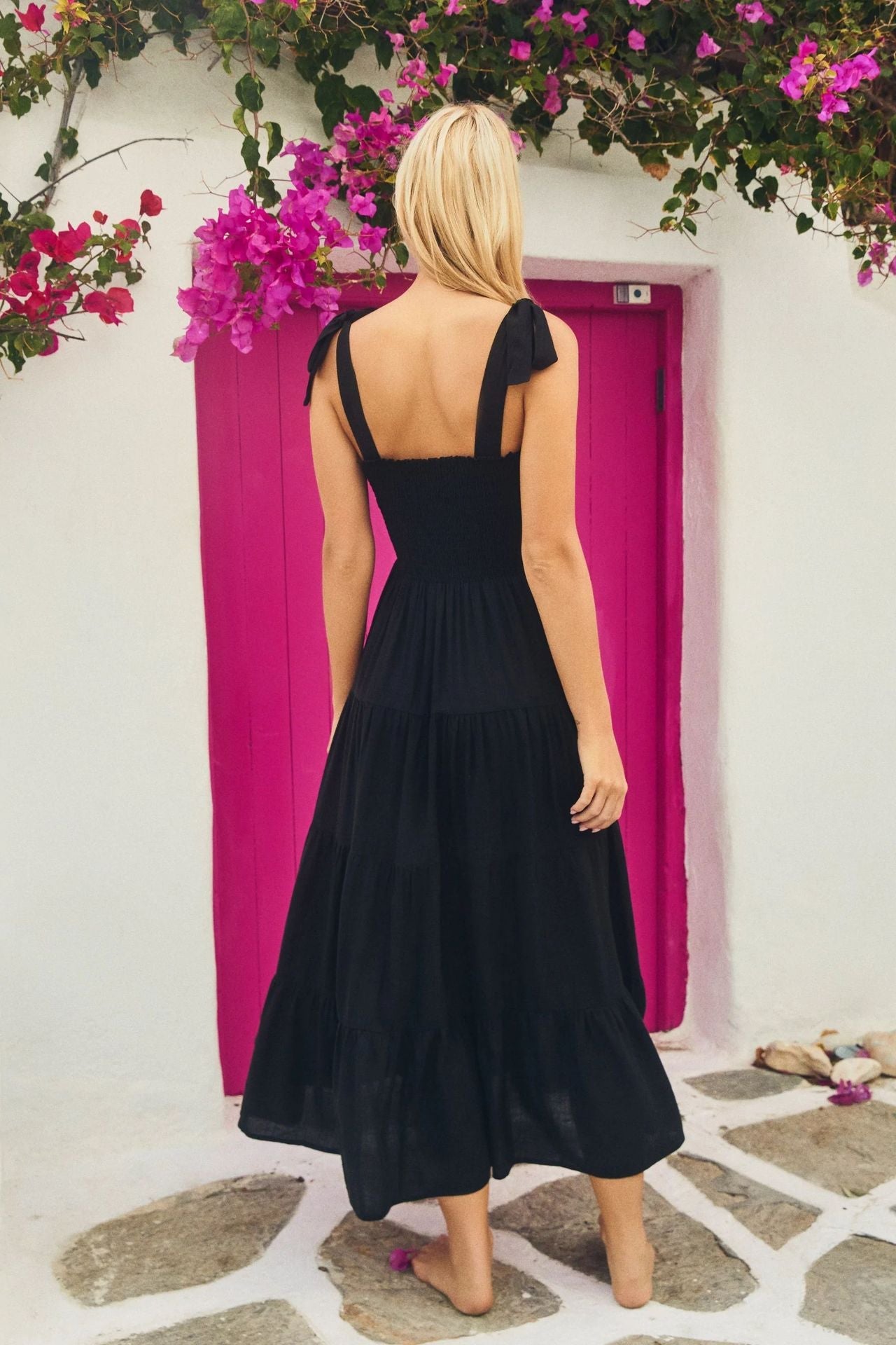 2023 spring and summer new personality skirt temperament elegant print sleeveless halter strap dress