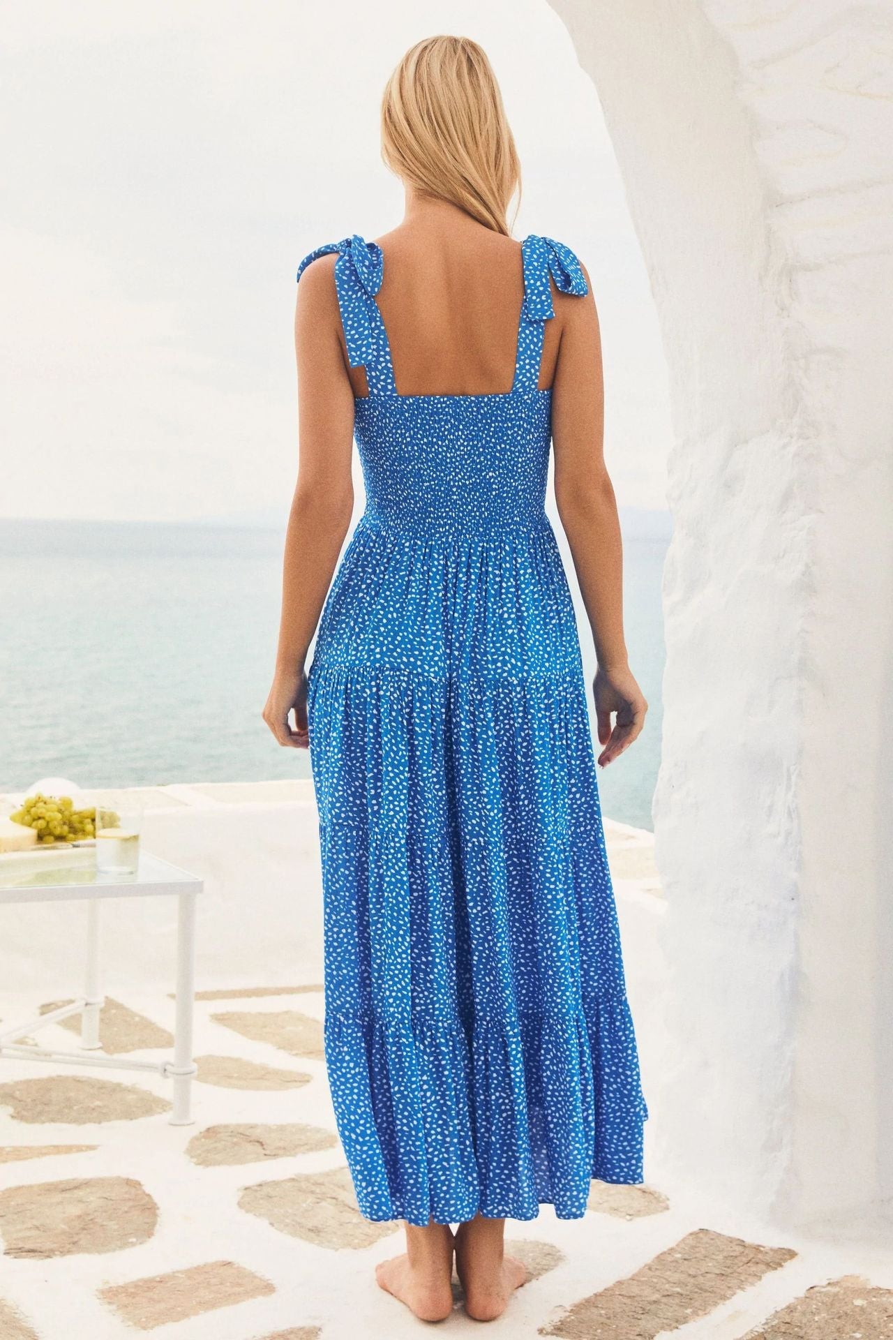 2023 spring and summer new personality skirt temperament elegant print sleeveless halter strap dress