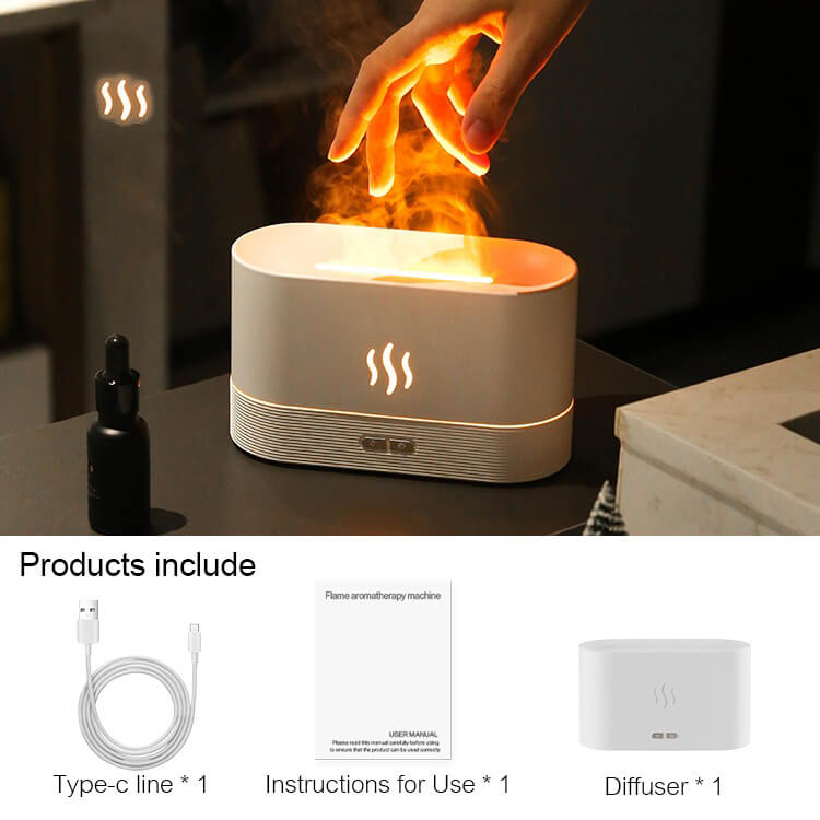 Aroma Diffuser Air Humidifier Ultrasonic Cool Mist Maker Fogger Led Essential Oil Flame Lamp