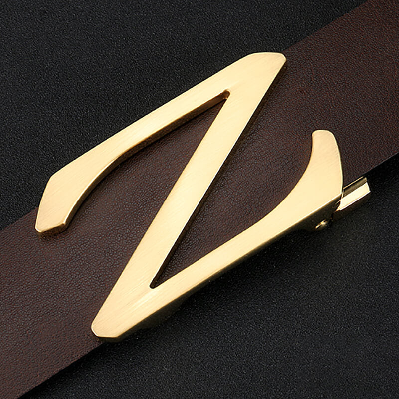 Casual Business Belts men's Leather Belts Luxury Alloy  Z Buckle Automatic Buckle Leather Waistband