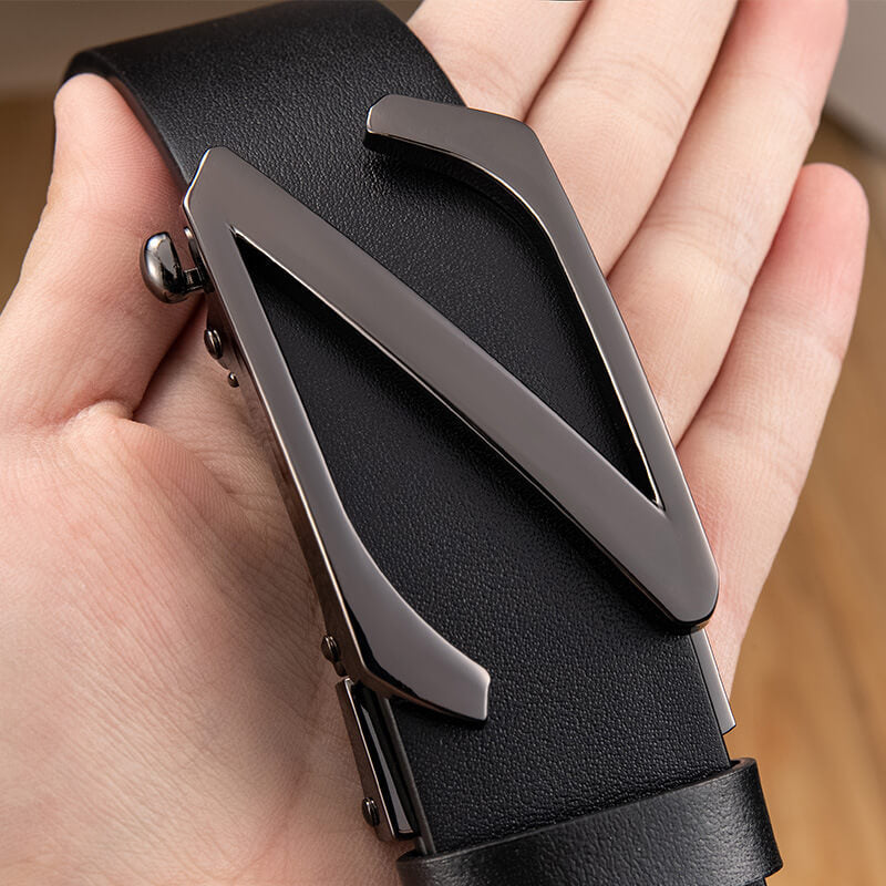 Casual Business Belts men's Leather Belts Luxury Alloy  Z Buckle Automatic Buckle Leather Waistband