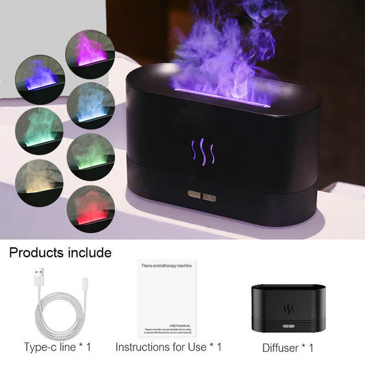 Aroma Diffuser Air Humidifier Ultrasonic Cool Mist Maker Fogger Led Essential Oil Flame Lamp